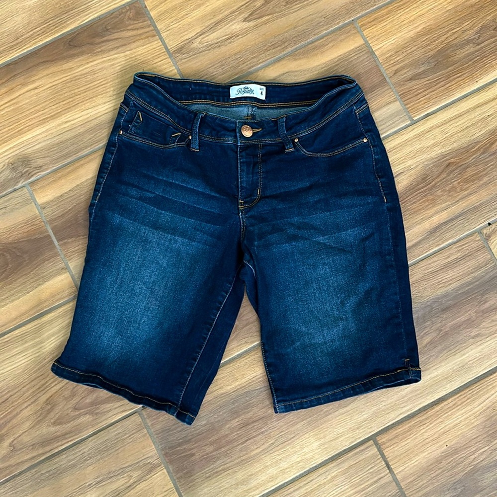 One pair of size 4 Royalty For Me denim shorts.